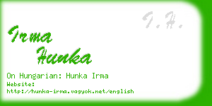 irma hunka business card